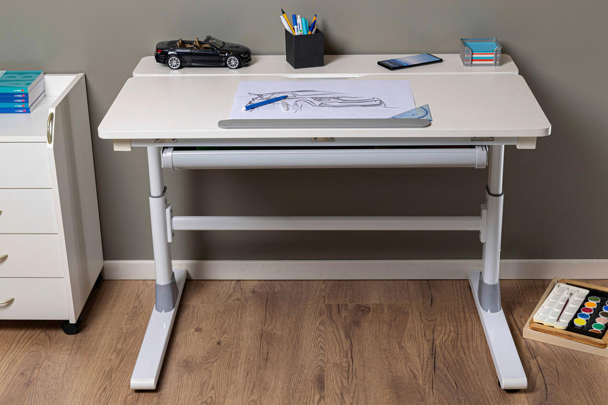 JUGENDSCHREIBTISCH  in Weiss  - Weiss, Modern, Holzwerkstoff/Metall (100/76/60cm) - MID.YOU