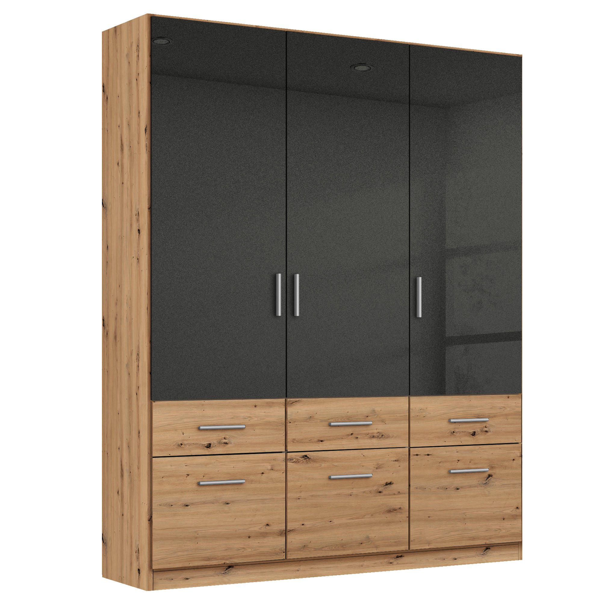 ORMAR ZA ODEĆU siva, hrast artisan  136/197/54 cm  - siva/boja aluminijuma, Konvencionalno, pločasti materijal/plastika (136/197/54cm) - Xora