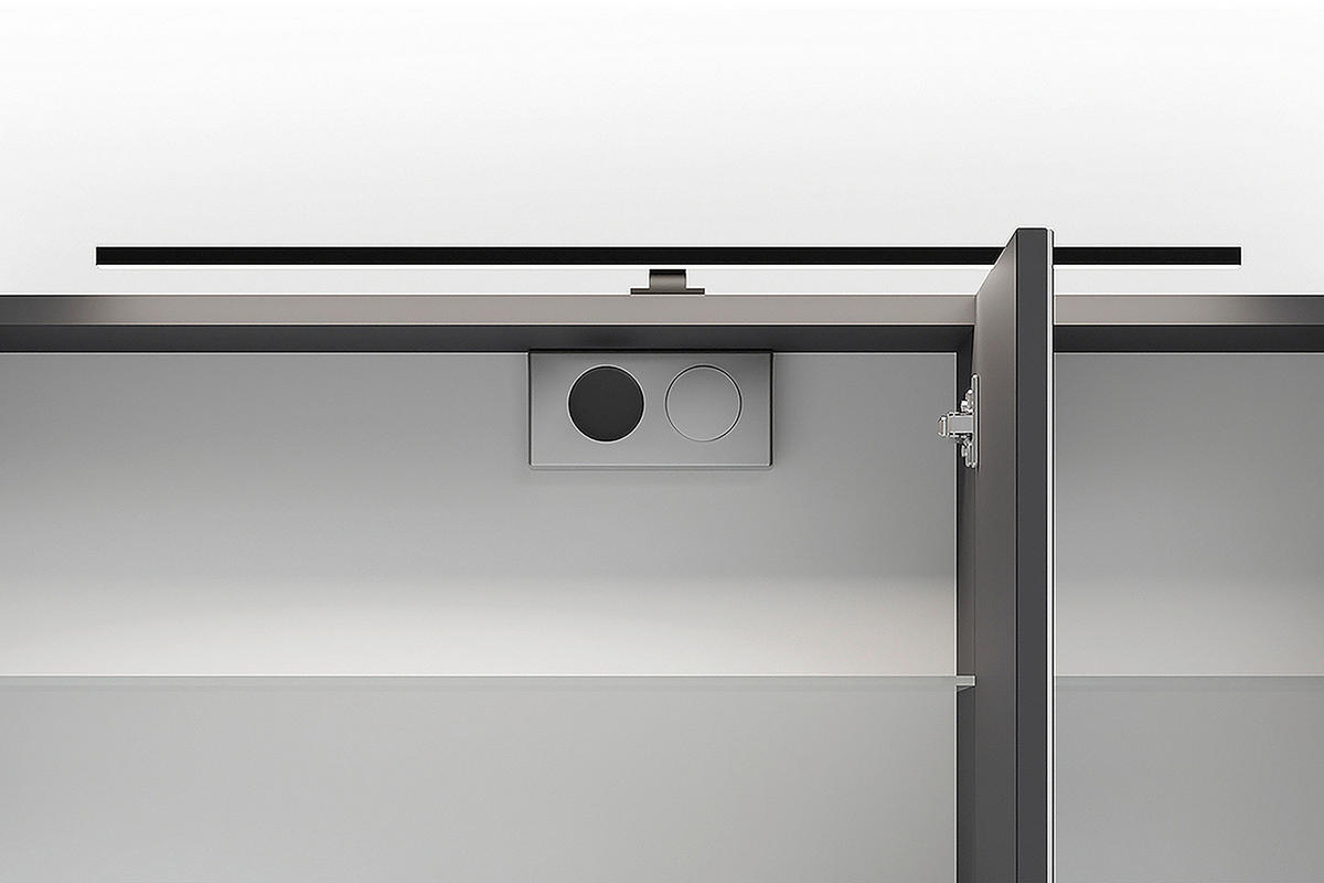 SPIEGELSCHRANK 80/60/20 cm  - Anthrazit, MODERN, Glas/Holzwerkstoff (80/60/20cm) - MID.YOU