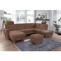 WOHNLANDSCHAFT PALMERA V Braun Mikrofaser  - Eichefarben/Braun, KONVENTIONELL, Holz/Textil (163/308/212cm) - Sit & More