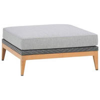 LOUNGEHOCKER  - Grau/Teakfarben, Natur, Holz/Kunststoff (88/40/88cm) - Amatio