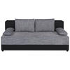 SCHLAFSOFA  mit Schlafen auf Sitzhöhe Lederlook, Webstoff Grau, Schwarz  - Schwarz/Grau, Design, Kunststoff/Textil (200/90/103cm) - P & B
