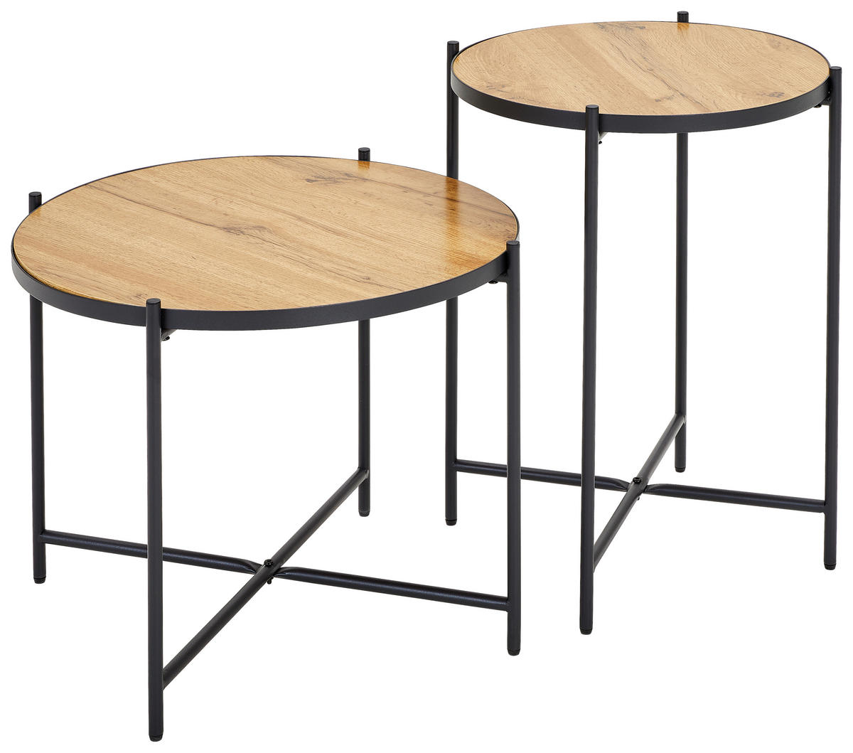 SET MIZ, črna, barve hrasta  - črna/barve hrasta, Basics, kovina/leseni material (42/43/52cm) - Boxxx