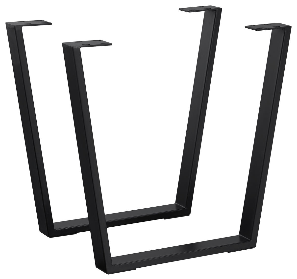 TISCHGESTELL Schwarz  - Schwarz, Design, Metall (78/7,5/72cm) - Valdera