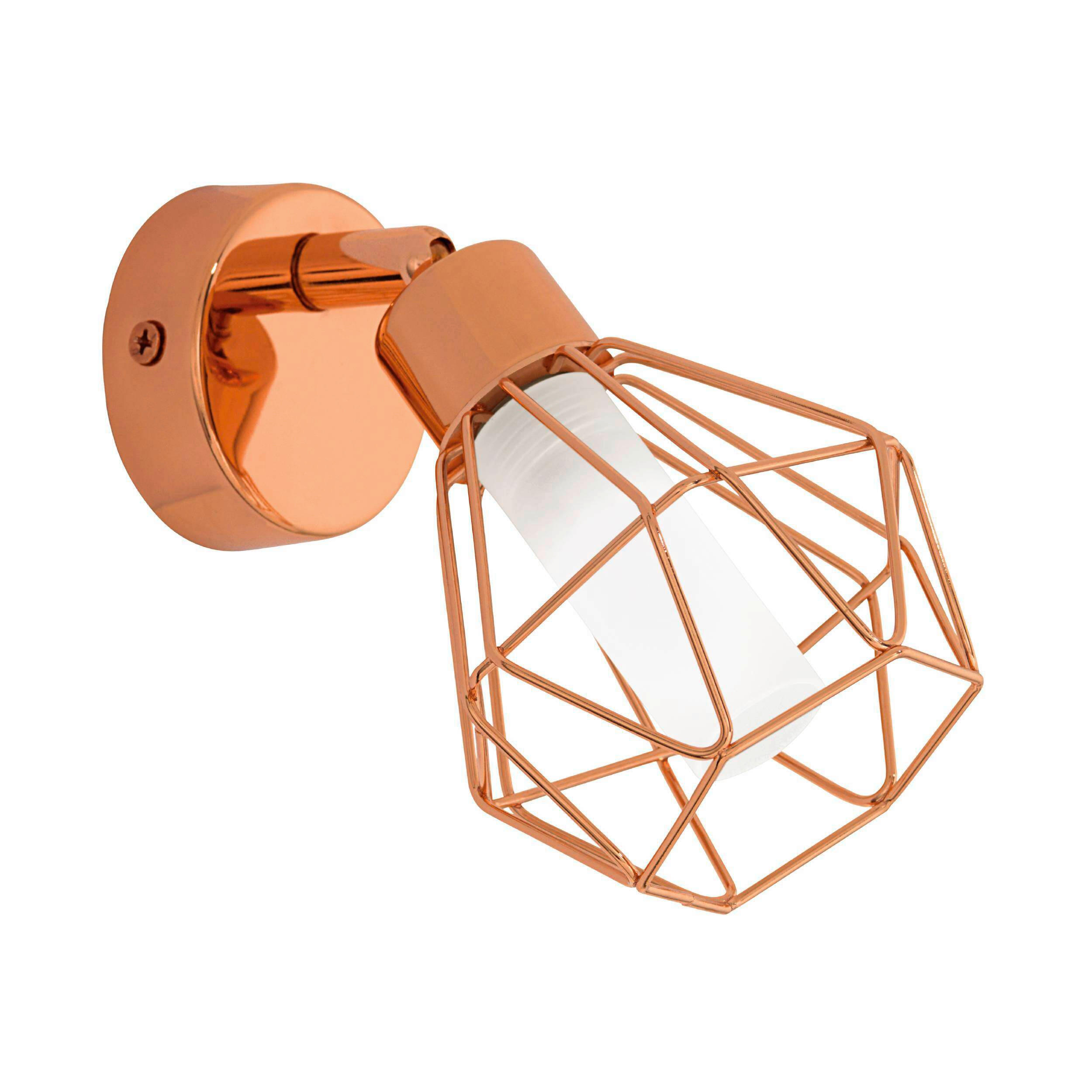 WANDSTRAHLER 6/10 cm   - Weiß/Kupferfarben, Design, Glas/Metall (6/10cm) - Eglo