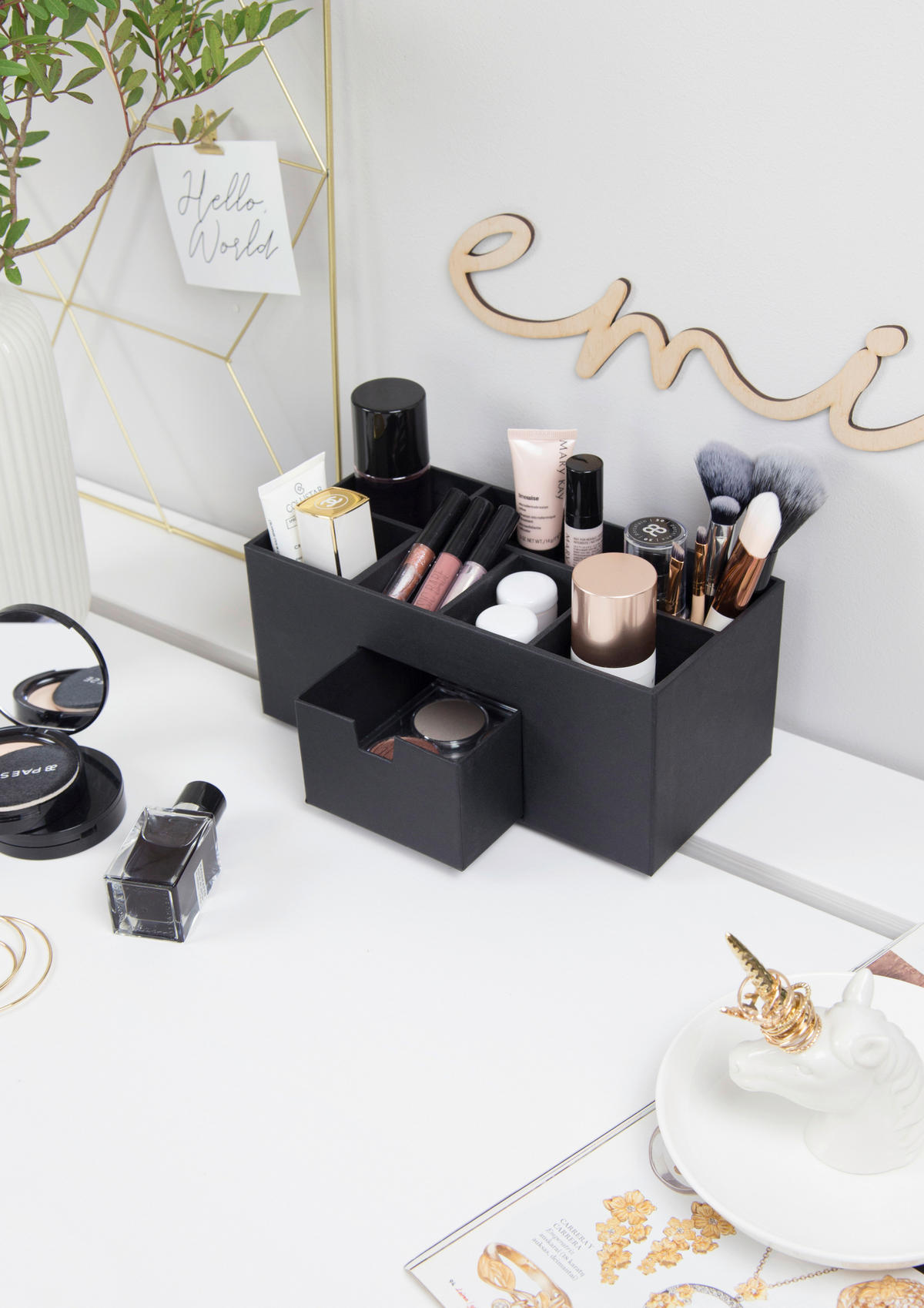 TISCHORGANIZER    12/24.5/10.5 cm  - Schwarz, Basics, Karton/Papier (12/24.5/10.5cm)