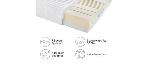 KALTSCHAUMMATRATZE 100/200 cm  - Weiß, Basics, Textil (100/200cm) - Sleeptex