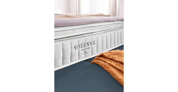 BOXSPRINGBETT 180/200 cm  in Blau, Hellgrau  - Blau/Hellgrau, Design, Textil/Metall (180/200cm) - Johann Jakob