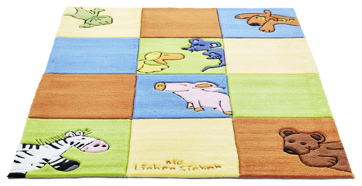 KINDERTEPPICH 110/170 cm Die lieben Sieben  - Blau/Gelb, Trend, Naturmaterialien/Textil (110/170cm)