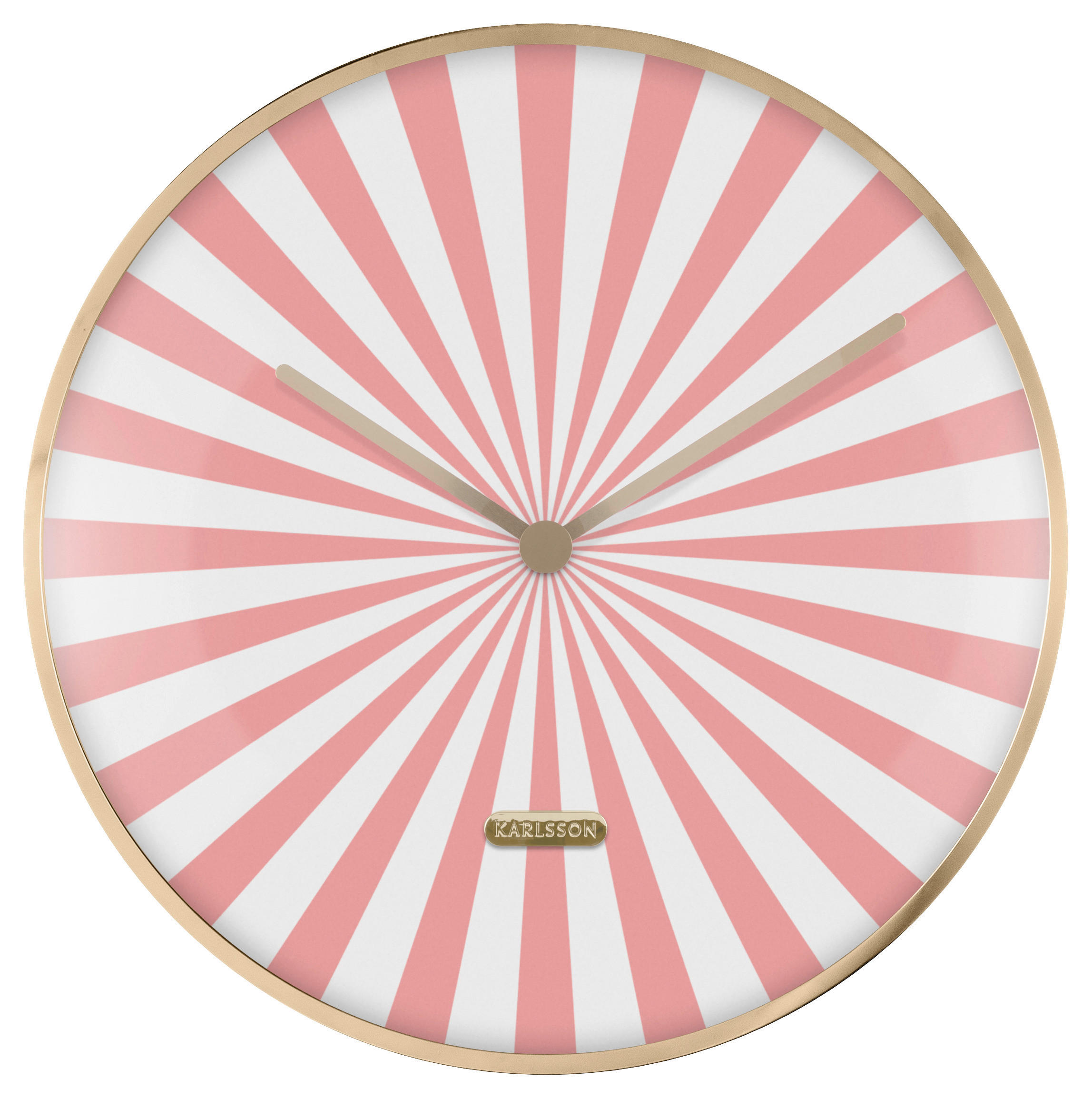 WANDUHR 40/40/1 cm   - Pink/Weiß, Basics, Metall (40/40/1cm) - Karlsson