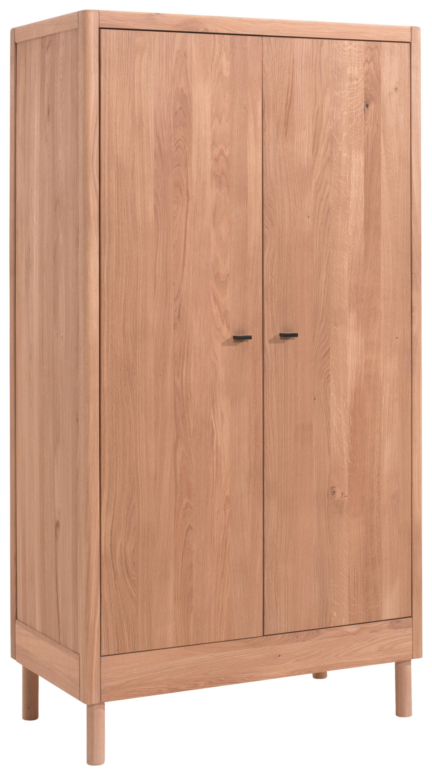 DREHTÜRENSCHRANK 2-türig Eiche massiv Naturfarben  - Schwarz/Naturfarben, MODERN, Holz/Metall (100/190/55cm) - Vipack
