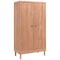 DREHTÜRENSCHRANK 2-türig Eiche massiv Naturfarben  - Schwarz/Naturfarben, MODERN, Holz/Metall (100/190/55cm) - Vipack