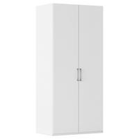 DREHTÜRENSCHRANK 101/235/61 cm,  in Weiß, 2 Tür(en)  - Edelstahlfarben/Weiß, Basics, Holzwerkstoff/Metall (101/235/61cm) - Novel
