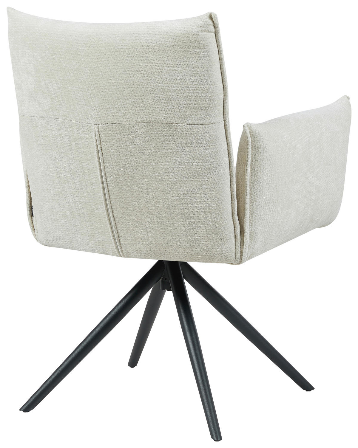ARMLEHNSTUHL  Sitzfläche 360° drehbar, automatische Rückholfunktion Leinenoptik  - Beige/Schwarz, Design, Textil/Metall (67/86/62cm) - Stylife