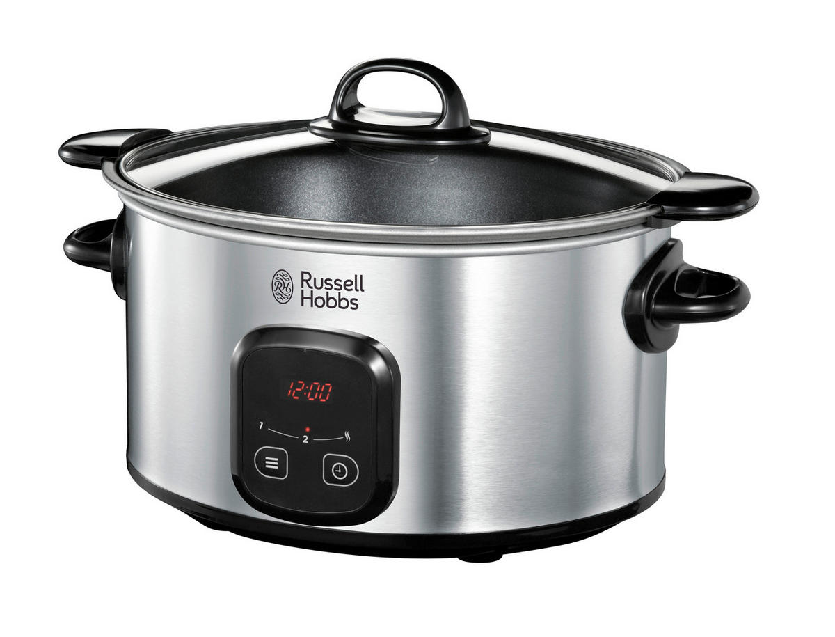 DAMPFGARER  - Silberfarben/Schwarz, Basics, Kunststoff/Metall (32/32,5/23,5cm) - Russell Hobbs