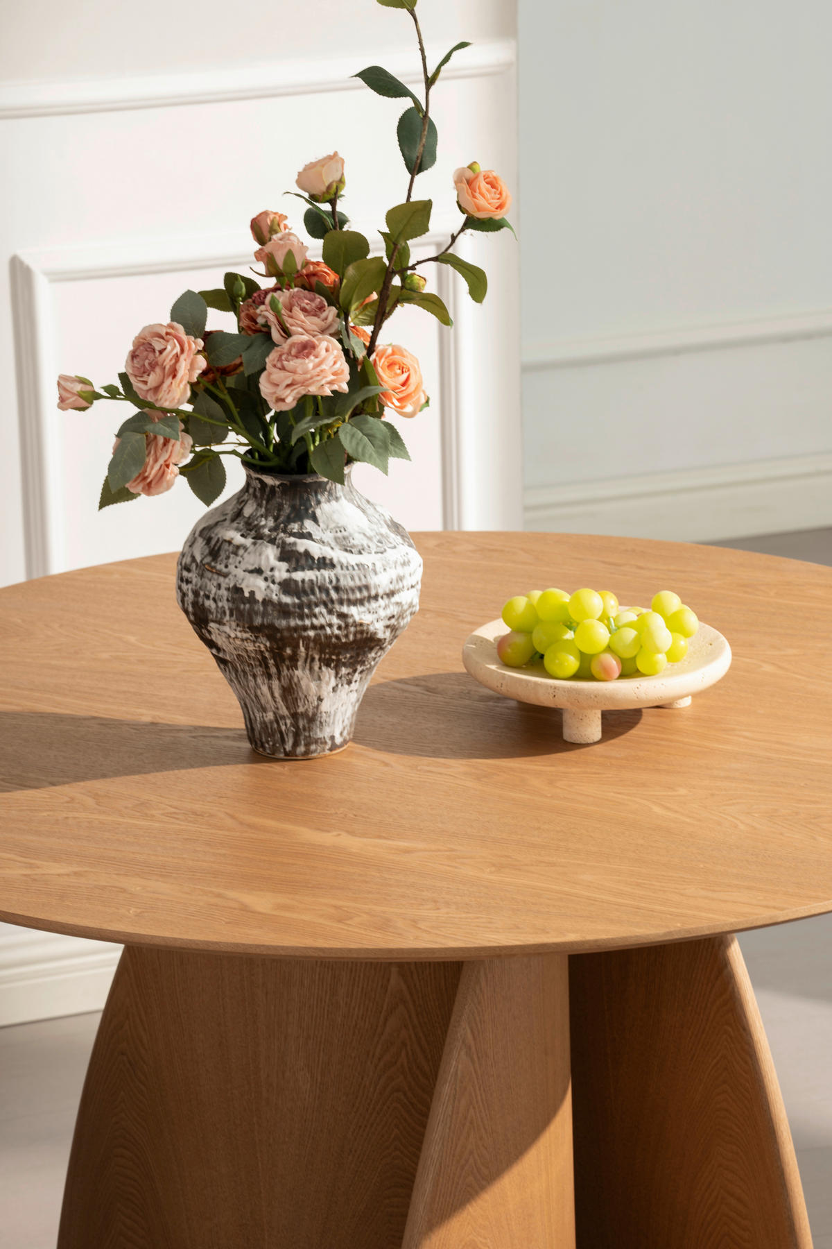 ESSTISCH Echtholz, Nachbildung  Holz, Holzwerkstoff rund Eichefarben  - Eichefarben, MODERN, Holz/Holzwerkstoff (120/75cm) - Livetastic