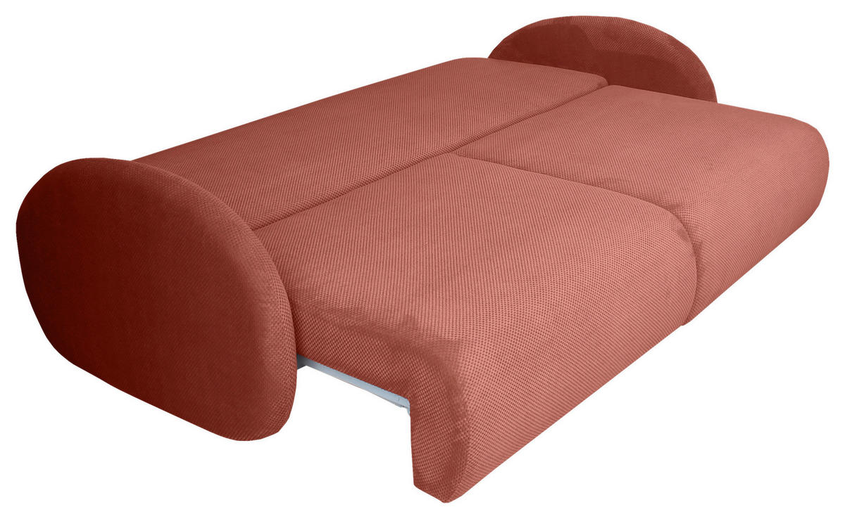 SCHLAFSOFA Chenille Altrosa  - Schwarz/Altrosa, KONVENTIONELL, Kunststoff/Textil (222/90/100cm) - Carryhome