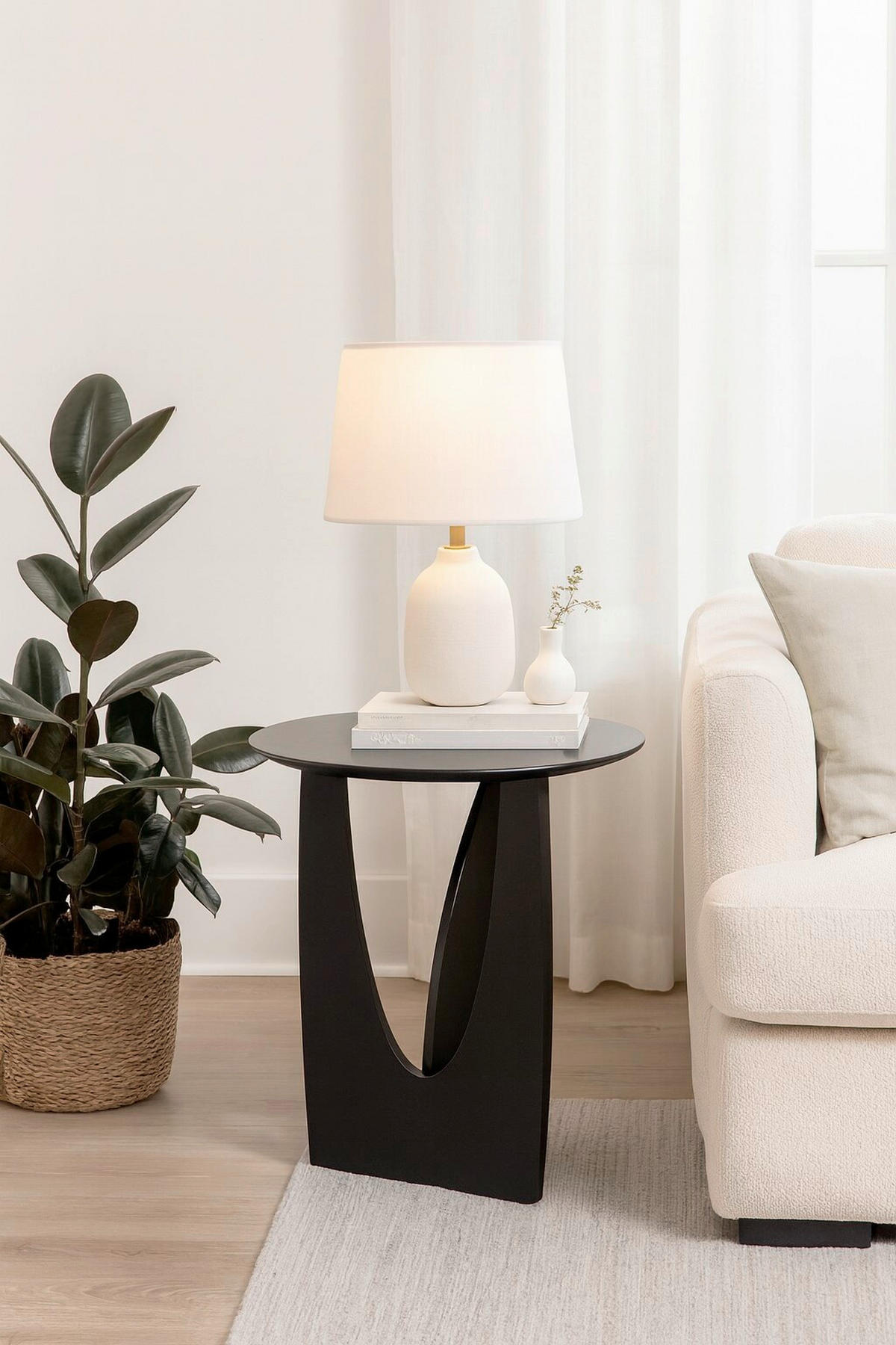 BEISTELLTISCH 50/50/51 cm Schwarz rund  - Schwarz, Design, Holzwerkstoff (50/50/51cm) - MID.YOU