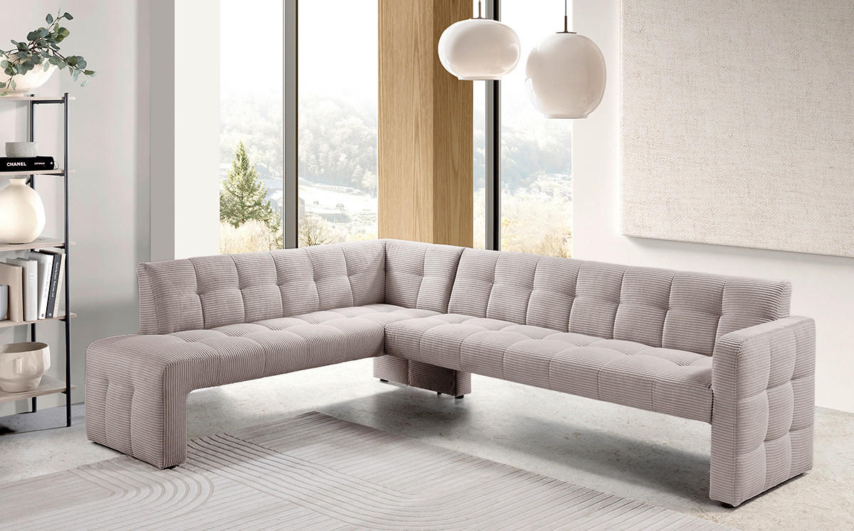 KLUPA KUTNA  cappuccino  drvo, tekstil, drvni materijal      - cappuccino/crna, Moderno, drvni materijal/drvo (265/197cm) - Livetastic