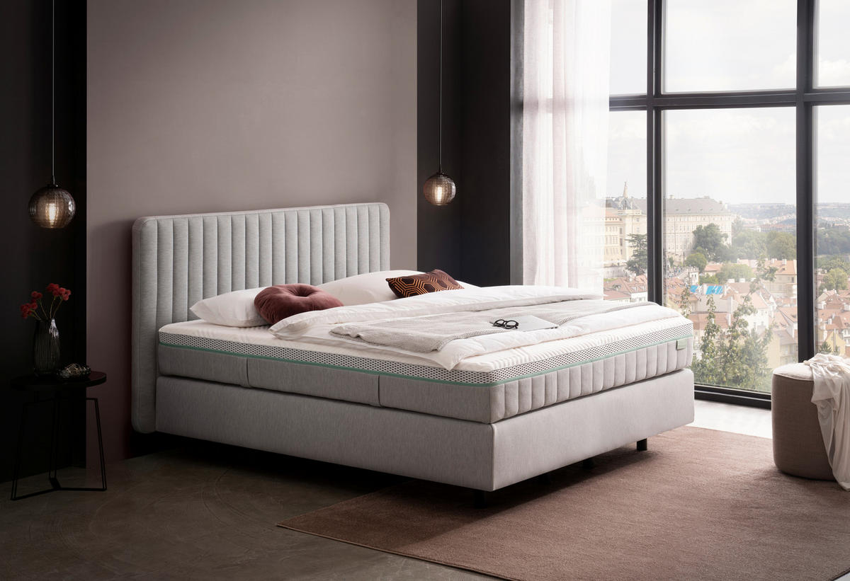 BOXSPRINGBETTUNTERBAU 160/200 cm  in Hellgrau  - Anthrazit/Hellgrau, Basics, Holz/Holzwerkstoff (160/200cm) - Irisette