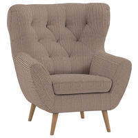 OHRENSESSEL in Cord Braun  - Eichefarben/Braun, Design, Holz/Textil (87/101/95cm) - Stylife