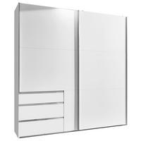 SCHWEBETÜRENSCHRANK in Weiss  - Chromfarben/Weiss, Modern, Holzwerkstoff/Metall (250/216/65cm) - MID.YOU