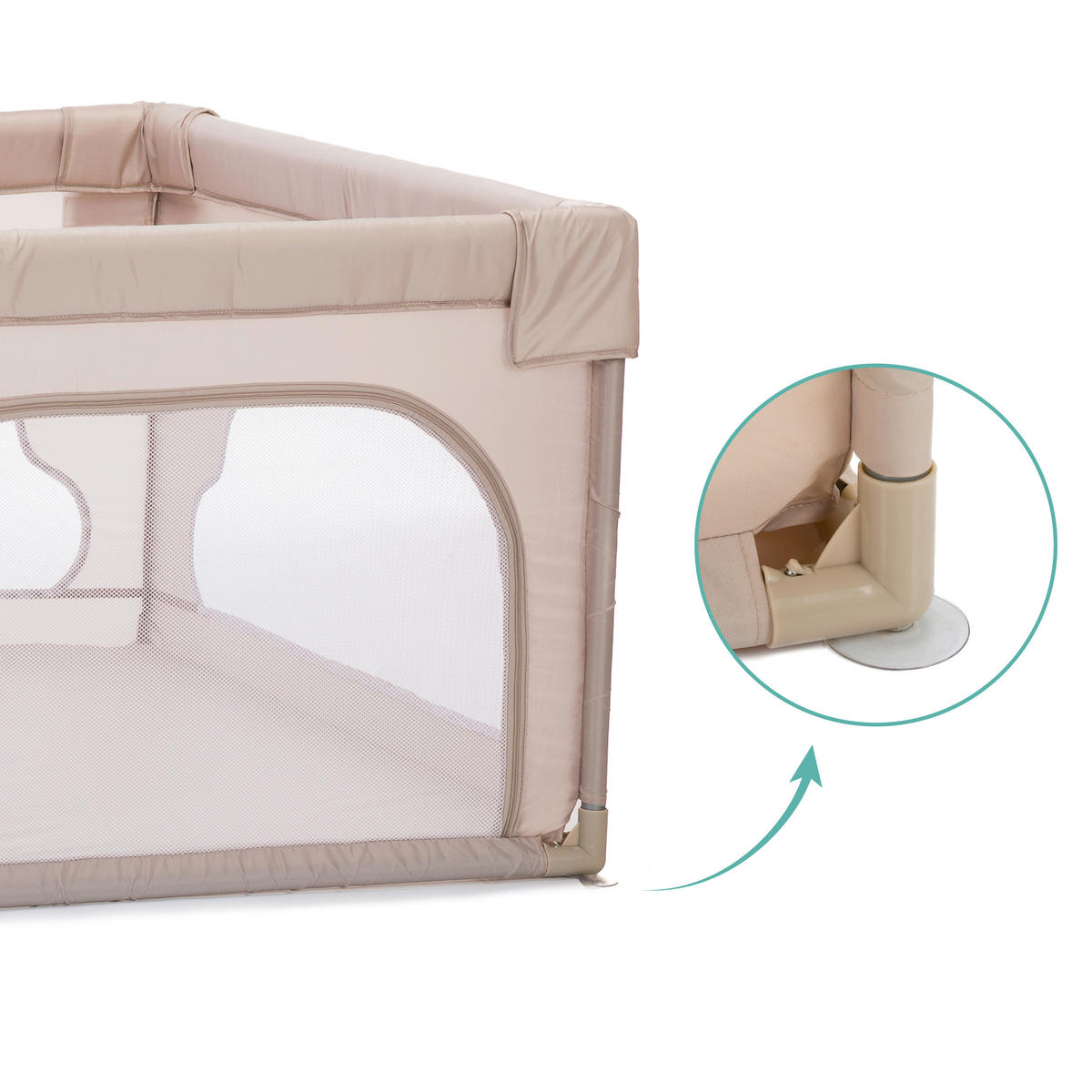 OGRADICA    180/115/68 cm  - prirodna boja, Osnovno, metal/tekstil (180/115/68cm) - Fillikid