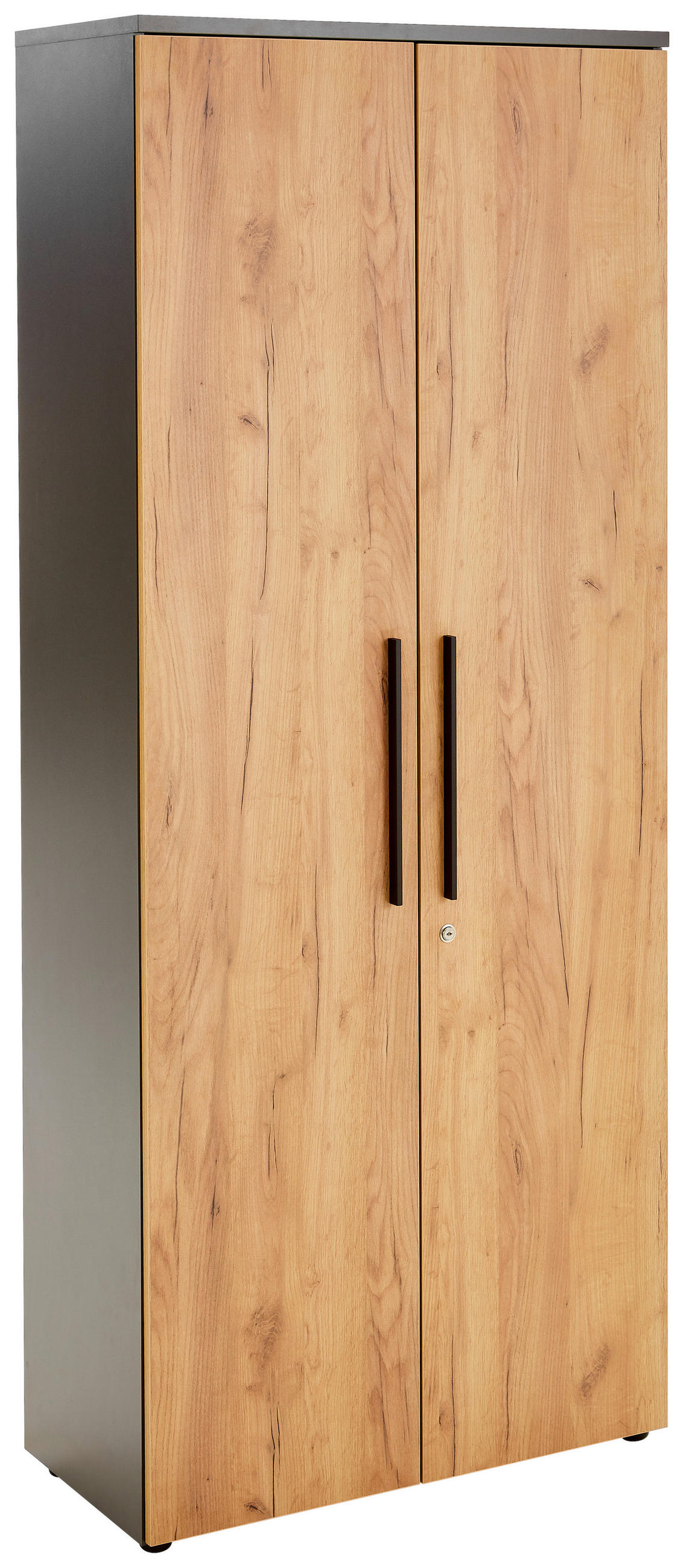 ARHIVSKA OMARA  barve grafita, barve hrasta  - barve hrasta/barve grafita, Moderno, leseni material (80/197/40cm) - Novel