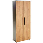 AKTENSCHRANK 80/197/40 cm  - Eichefarben/Graphitfarben, MODERN, Holzwerkstoff (80/197/40cm) - Novel