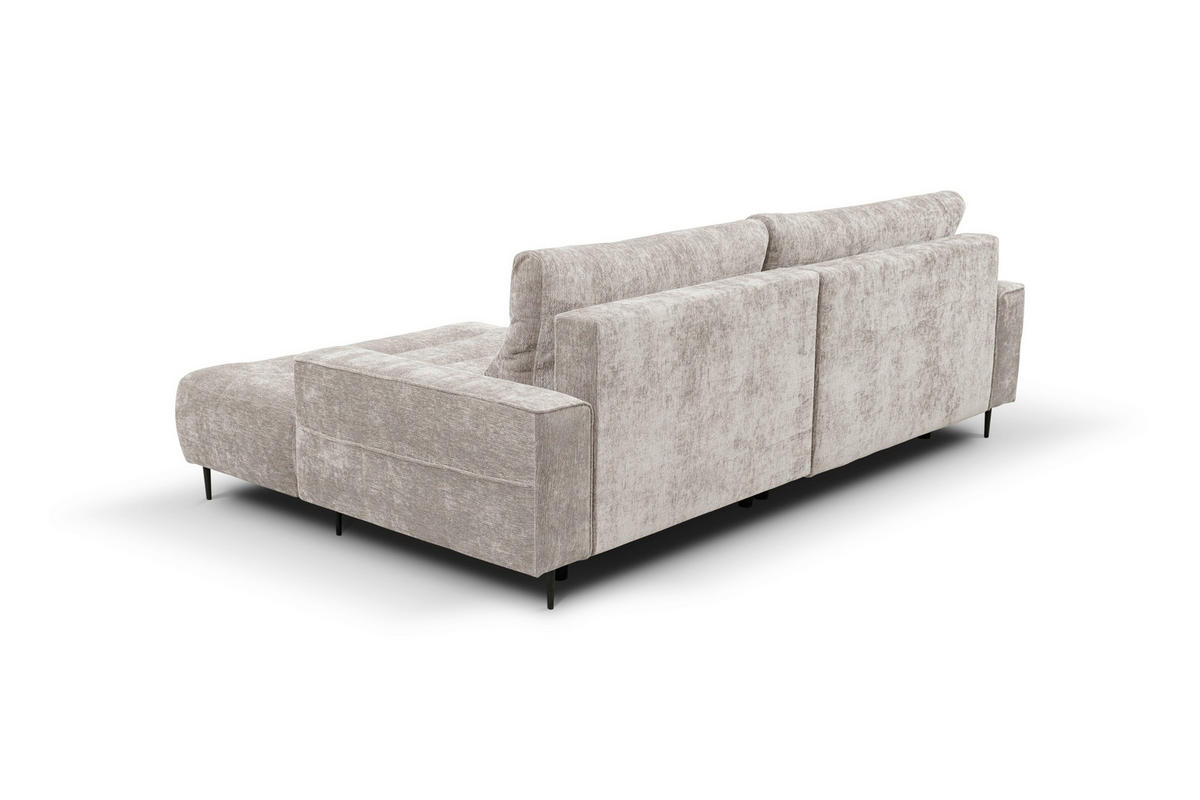 ECKSOFA Struktur Beige  - Beige/Schwarz, Design, Holz/Textil (260/160cm) - MID.YOU