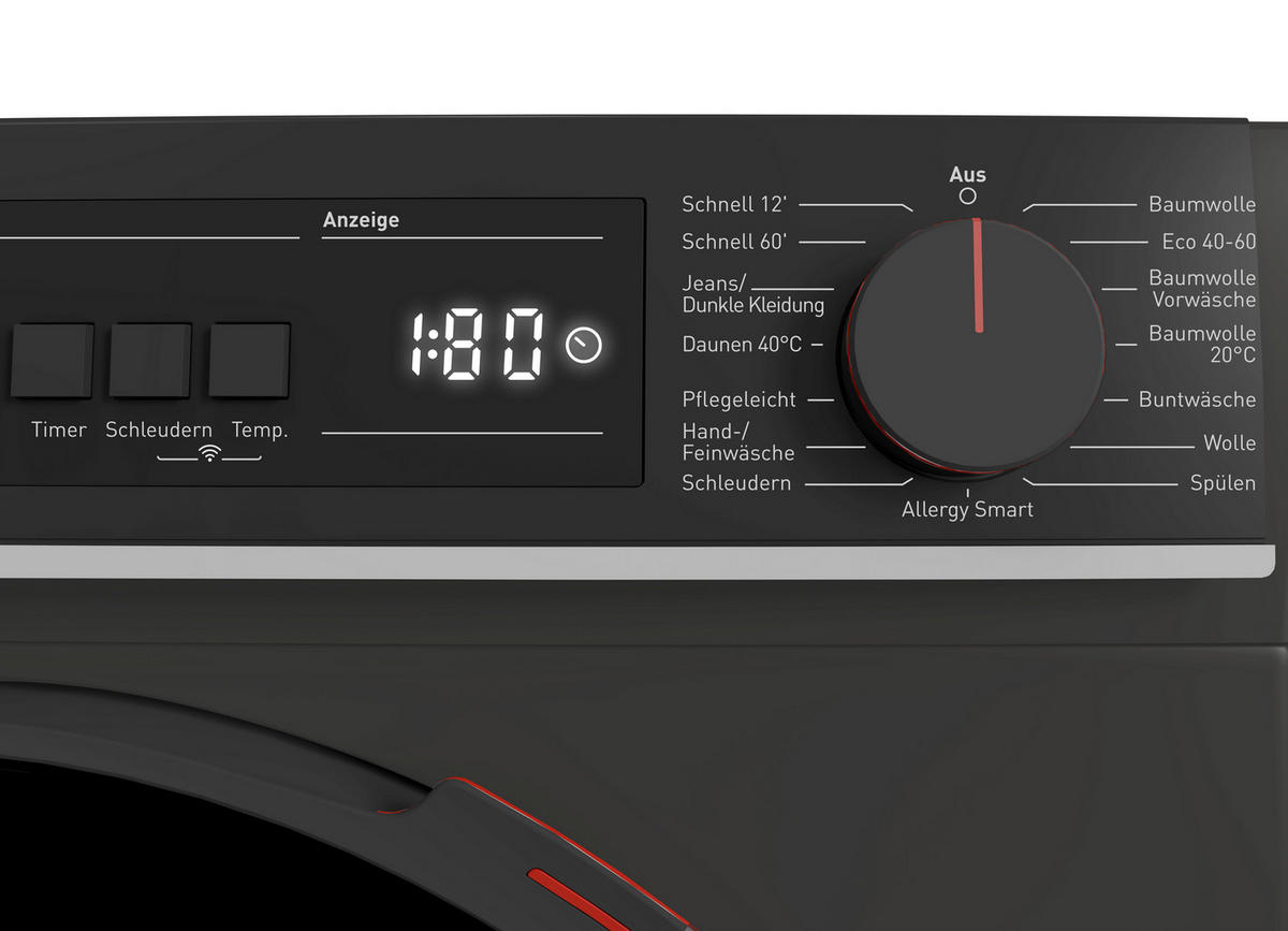 WASCHMASCHINE ES-WNFB214CMDA-DE  - Schwarz, Basics, Glas/Metall (59.7/84.5/63.2cm) - Sharp