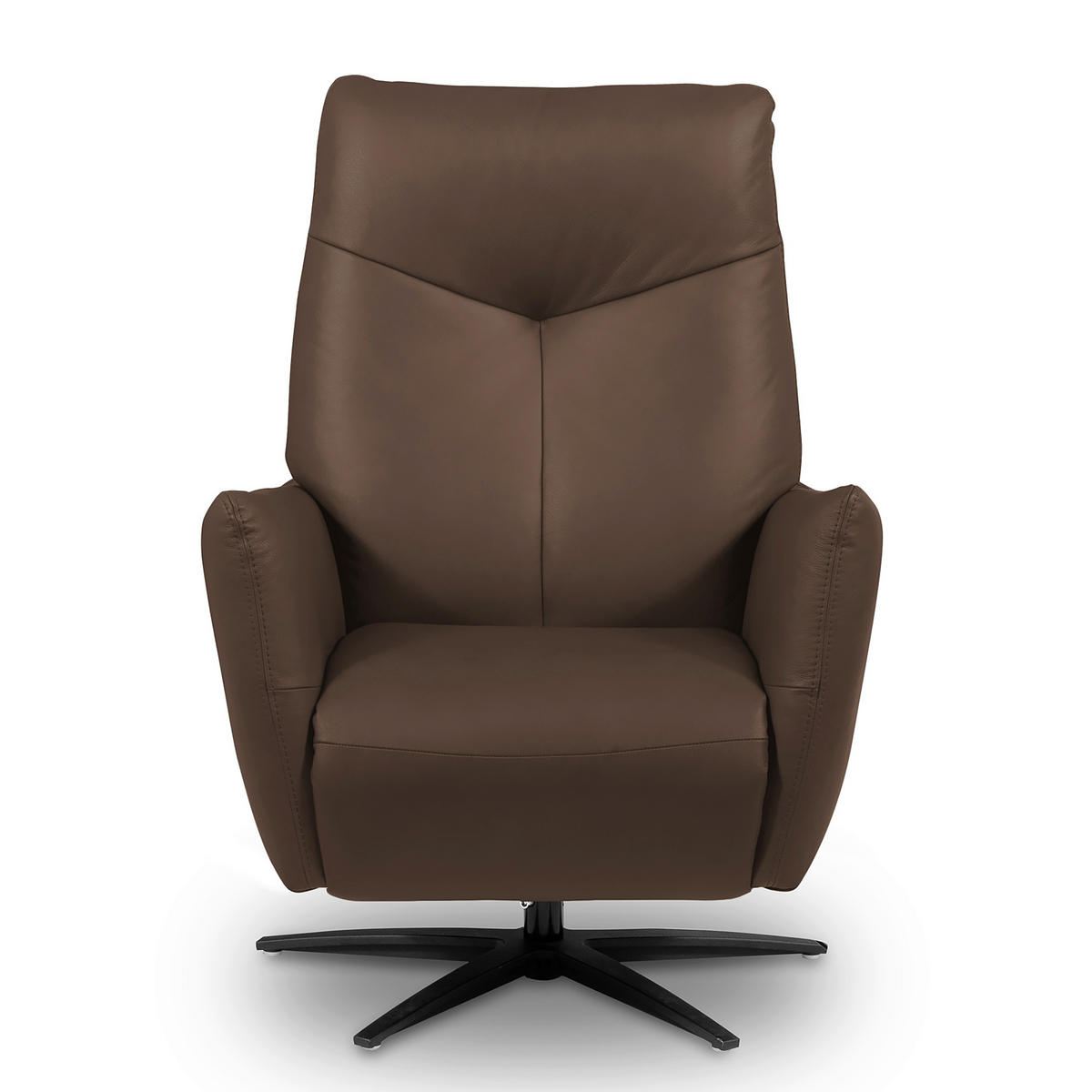 RELAXSESSEL Leder Braun  - Schwarz/Braun, Design, Leder/Metall (76/107/88cm) - Livetastic
