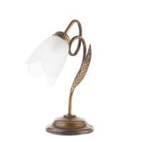 TISCHLEUCHTE 23/33 cm   - Bronzefarben, KONVENTIONELL, Glas/Metall (23/33cm)