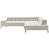 ECKSOFA in Cord Creme  - Creme/Schwarz, Design, Textil/Metall (321/216cm) - Hom`in