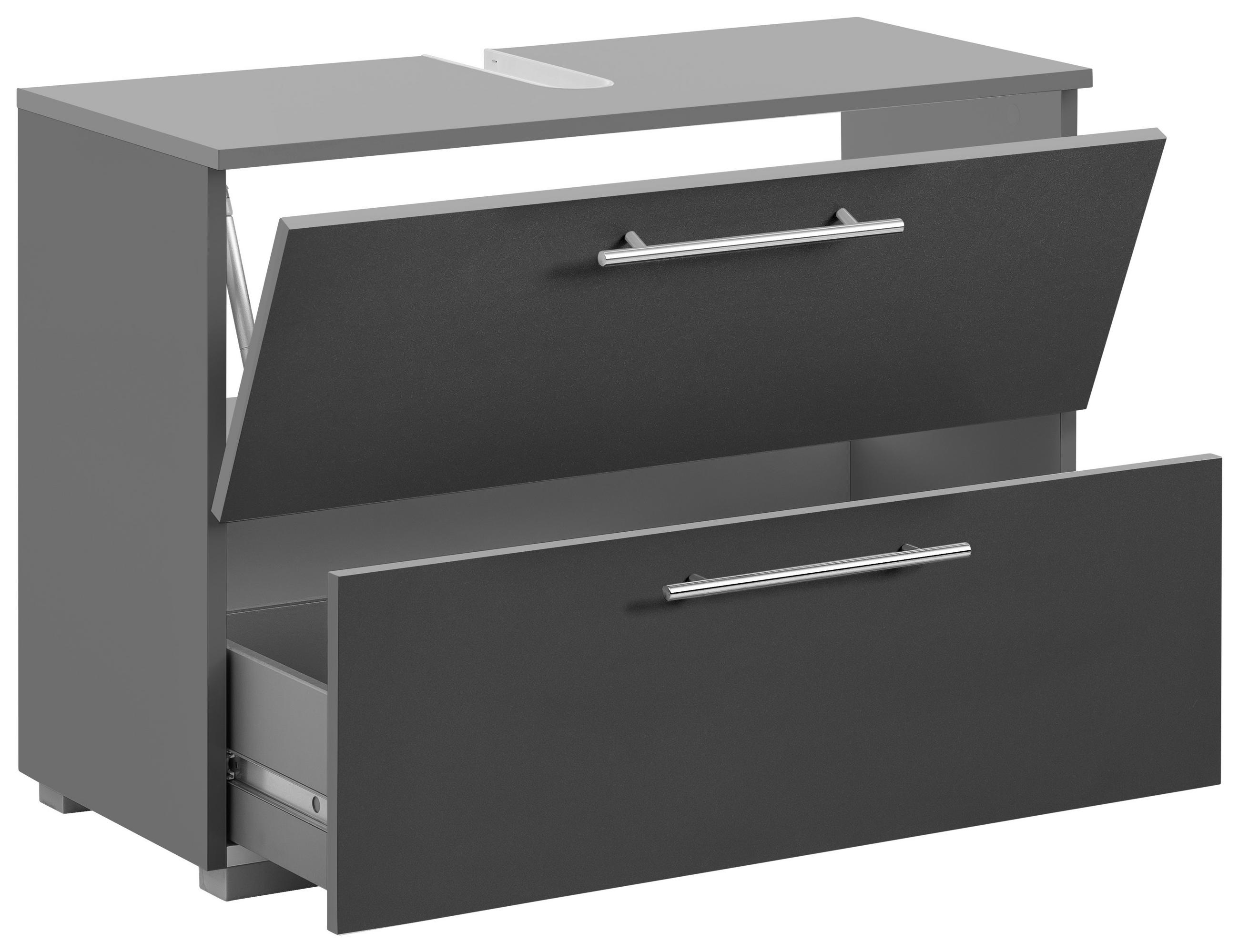WASCHBECKENUNTERSCHRANK 80,2/59,1/35 cm  - Chromfarben/Anthrazit, KONVENTIONELL, Holzwerkstoff/Metall (80,2/59,1/35cm) - MID.YOU