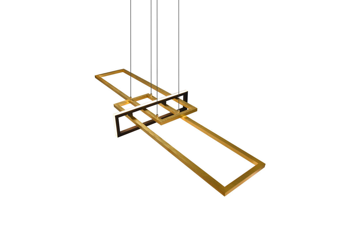 LED-HÄNGELEUCHTE Salinas 110/150/40 cm   - Messingfarben/Schwarz, Trend, Metall (110/150/40cm) - Trio Leuchten
