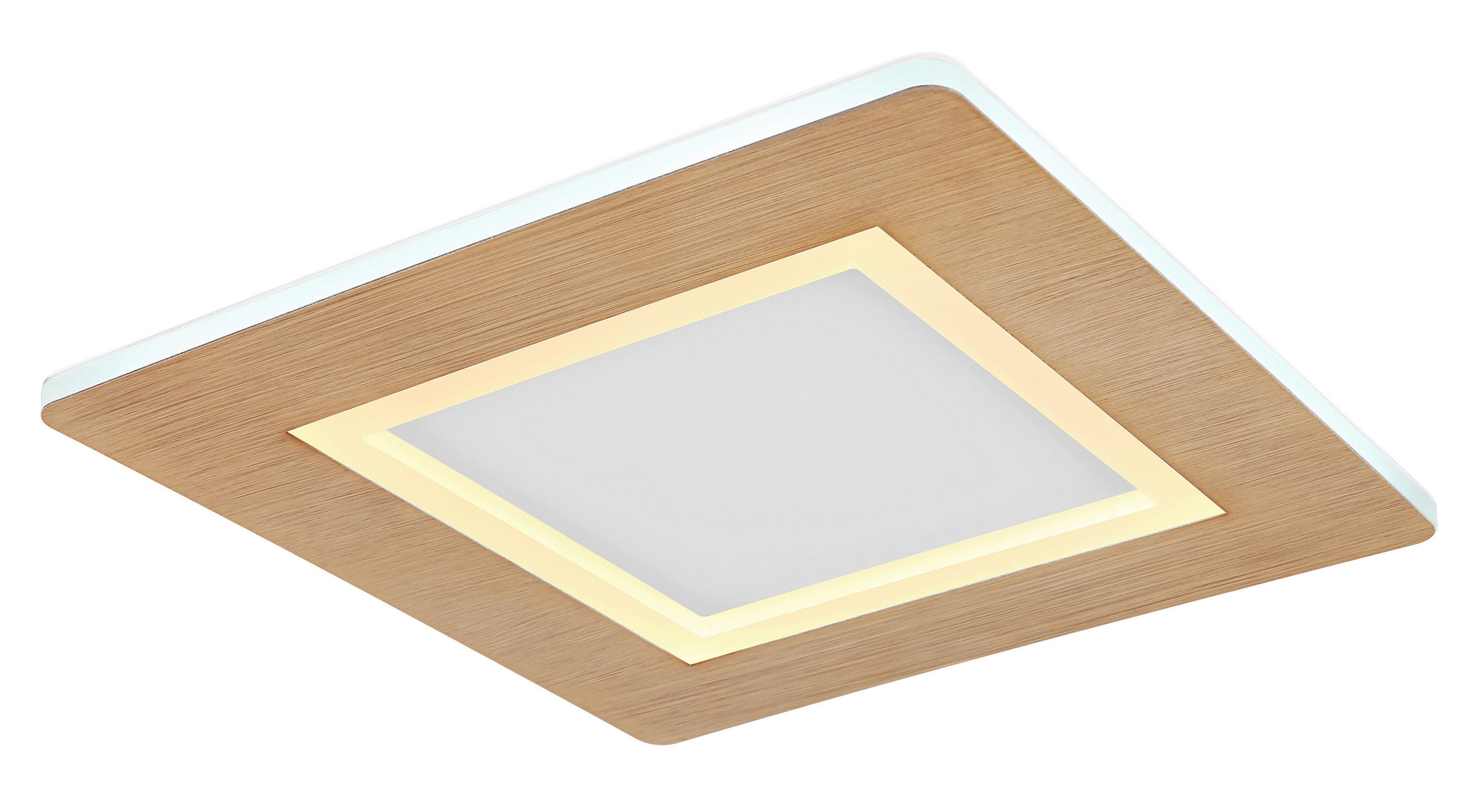 PLAFONIERĂ CU LED - alb/opal, Natur, plastic/metal (30/30/5cm) - Globo