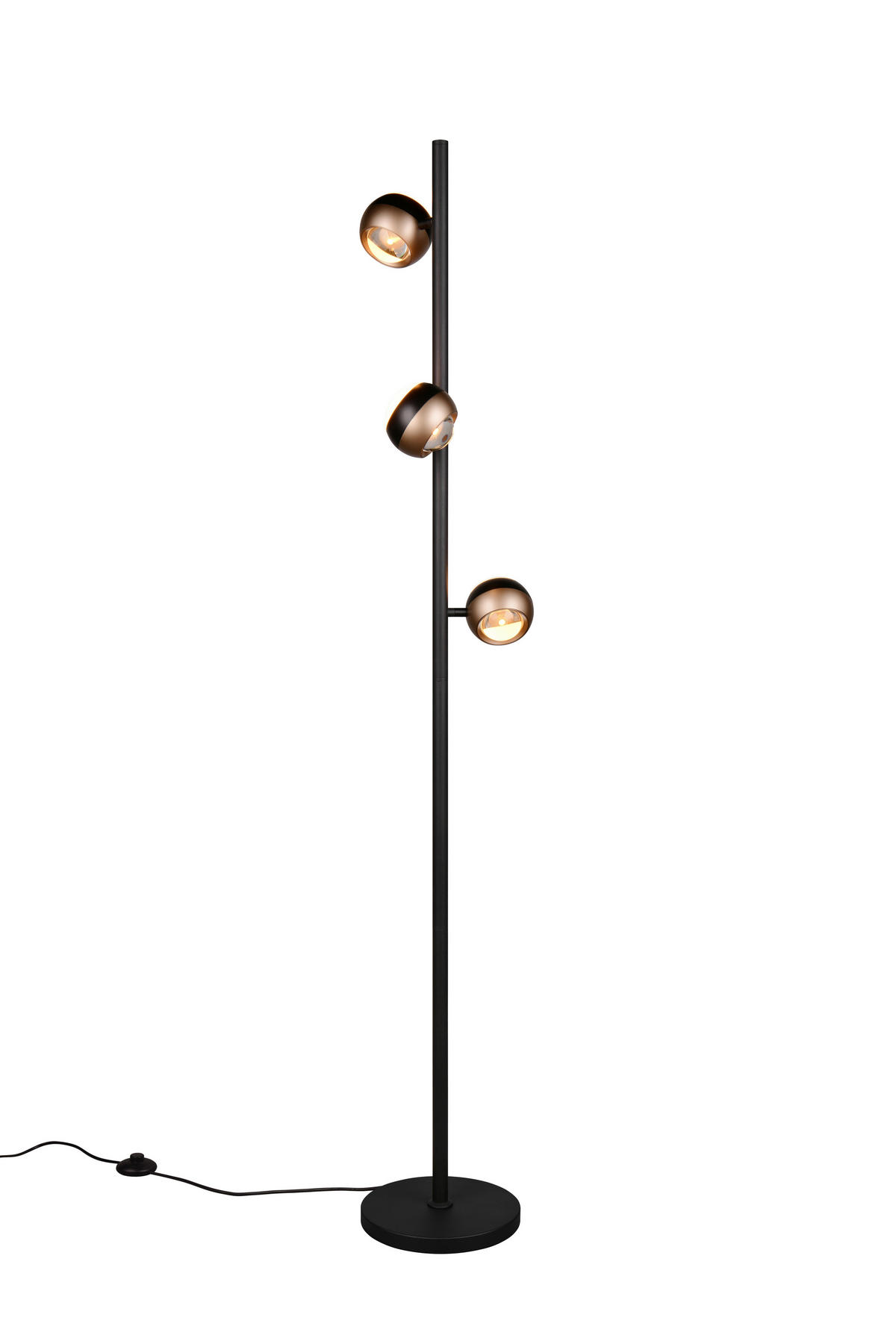 STOJACÍ LED SVÍTIDLO, 25/150 cm  - černá/průhledné, Design, kov/plast (25/150cm) - Trio Leuchten