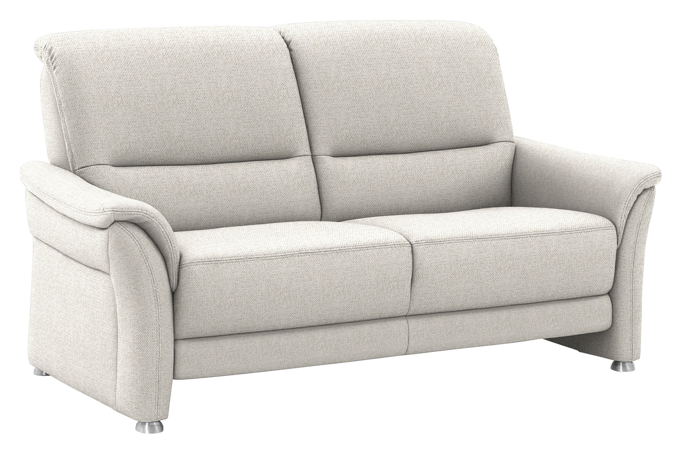2,5-SITZER  in Flachgewebe Ecru  - Ecru/Alufarben, KONVENTIONELL, Textil/Metall (172/96/93cm) - Beldomo Premium