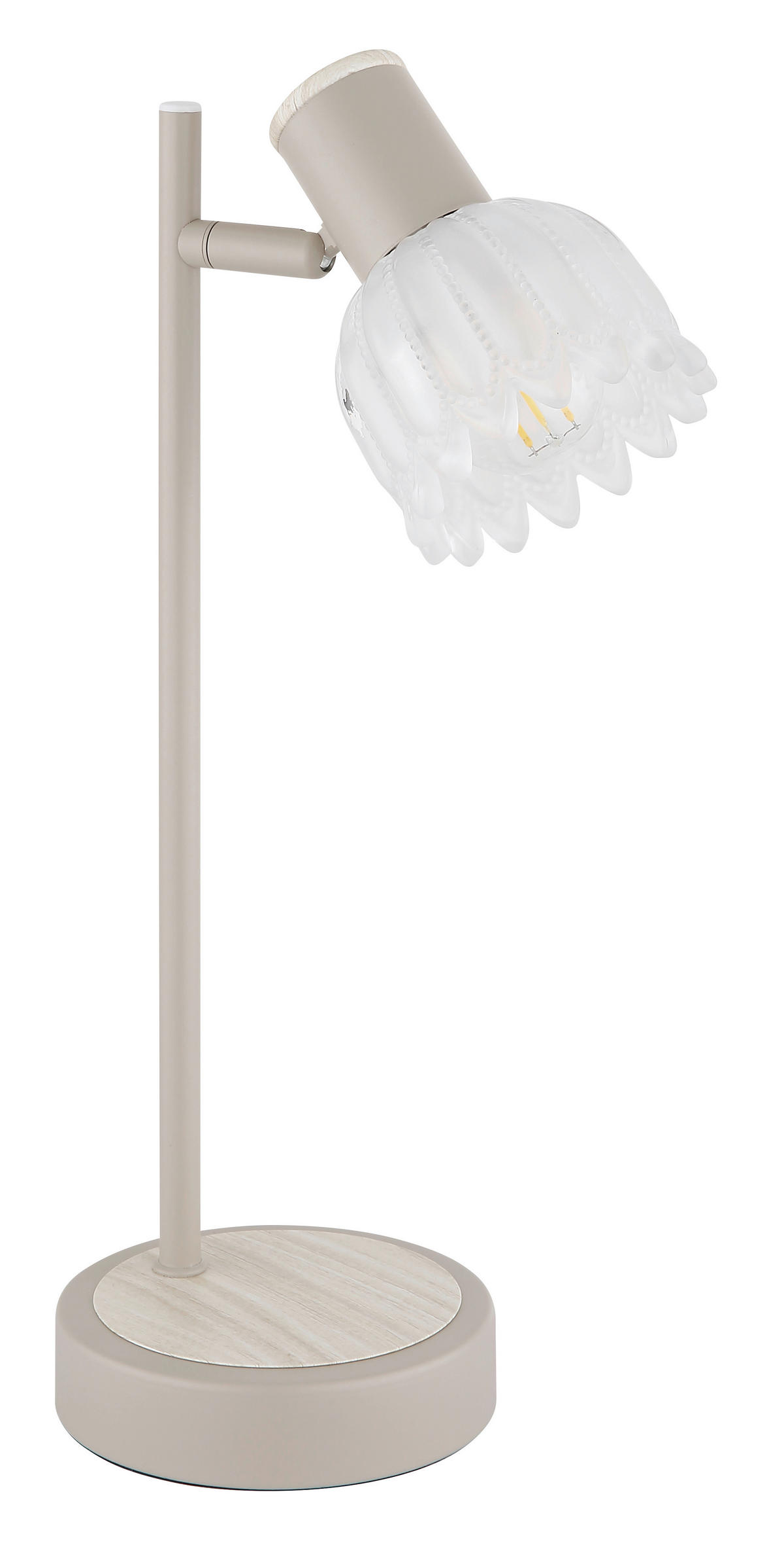 TISCHLEUCHTE 17/12/35 cm   - Sandfarben/Schwarz, KONVENTIONELL, Glas/Kunststoff (17/12/35cm) - Globo