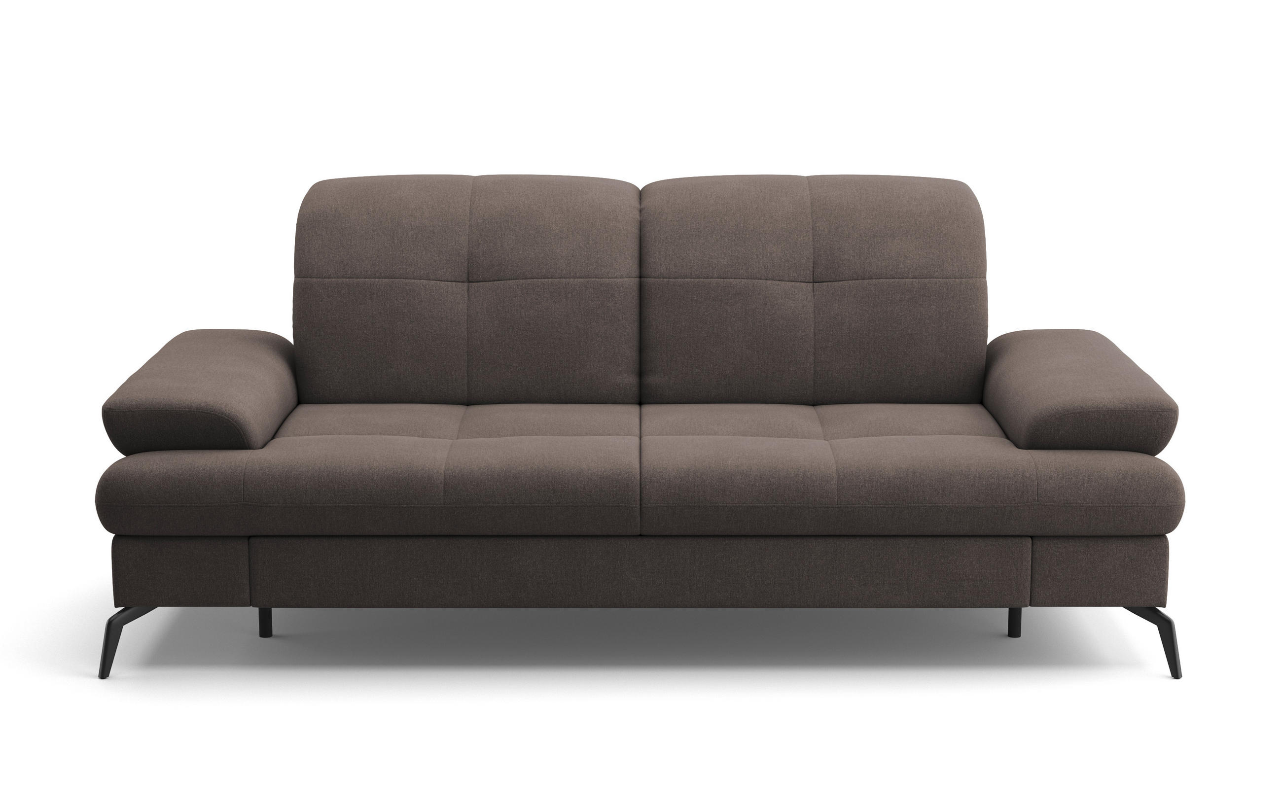 2,5-SITZER in Flachgewebe Graphitfarben  - Schwarz/Graphitfarben, KONVENTIONELL, Textil/Metall (202/90/122cm) - Sit & More