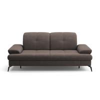2,5-SITZER Flachgewebe Graphitfarben  - Schwarz/Graphitfarben, KONVENTIONELL, Textil/Metall (202/90/122cm) - Sit & More