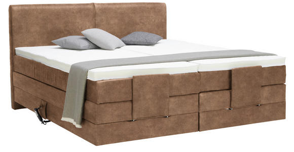 BOXSPRINGBETT 160/200 cm  in Braun  - Schwarz/Braun, Design, Kunststoff/Textil (160/200cm) - Hom`in