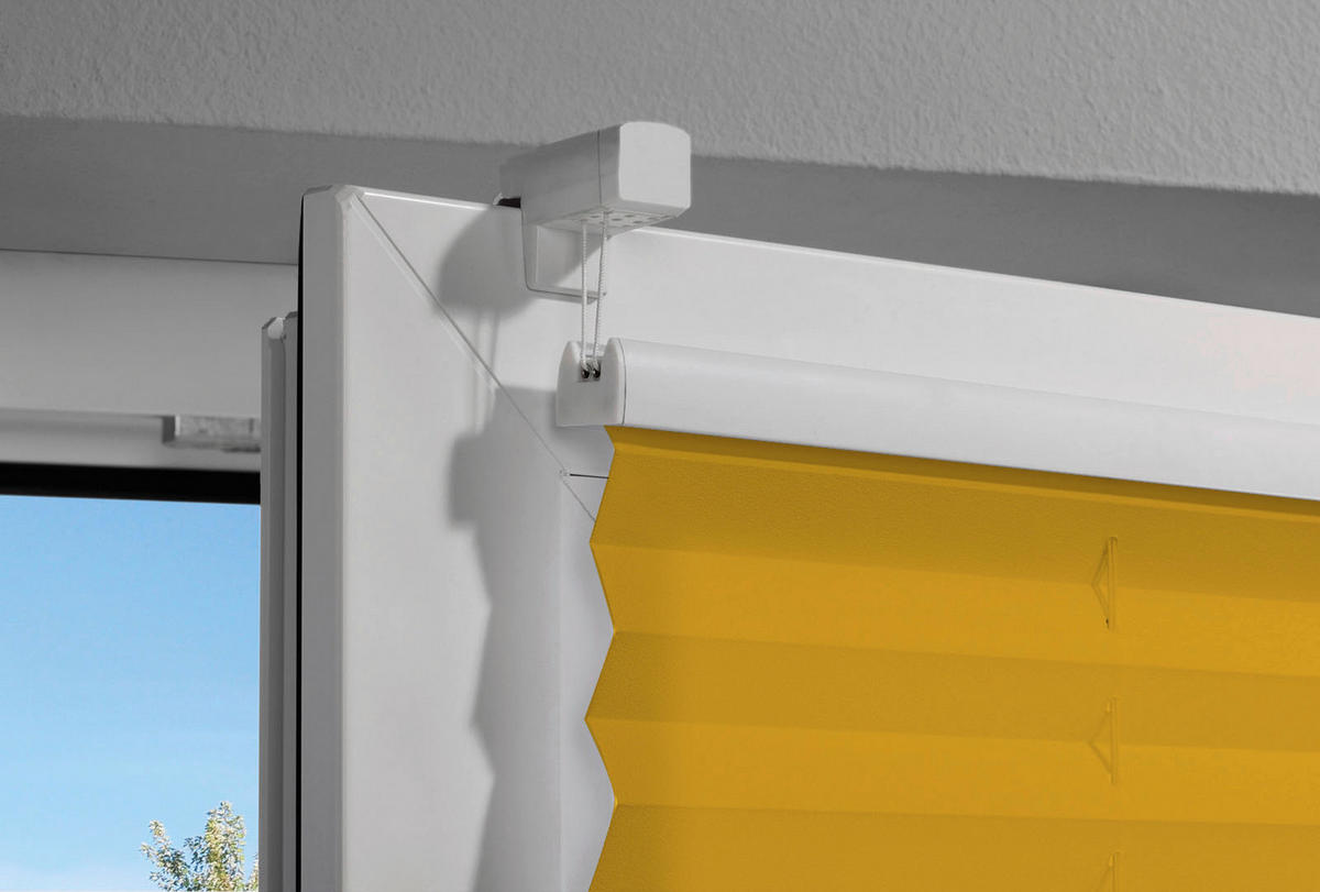 PLISSEE  halbtransparent   80/130 cm   - Goldfarben, Basics, Textil (80/130cm)