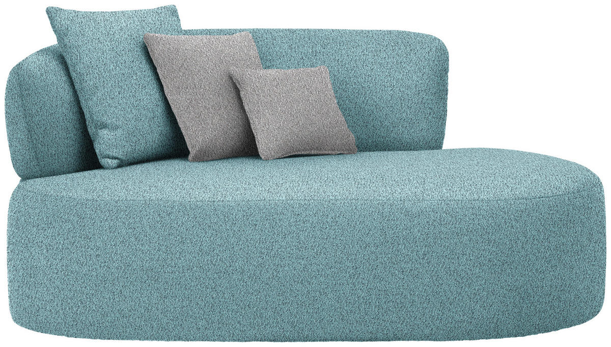 RÉCAMIERE  in Bouclé Schwarz, Türkis, Taupe  - Türkis/Taupe, MODERN, Kunststoff/Textil (166/86/105cm) - Hom`in