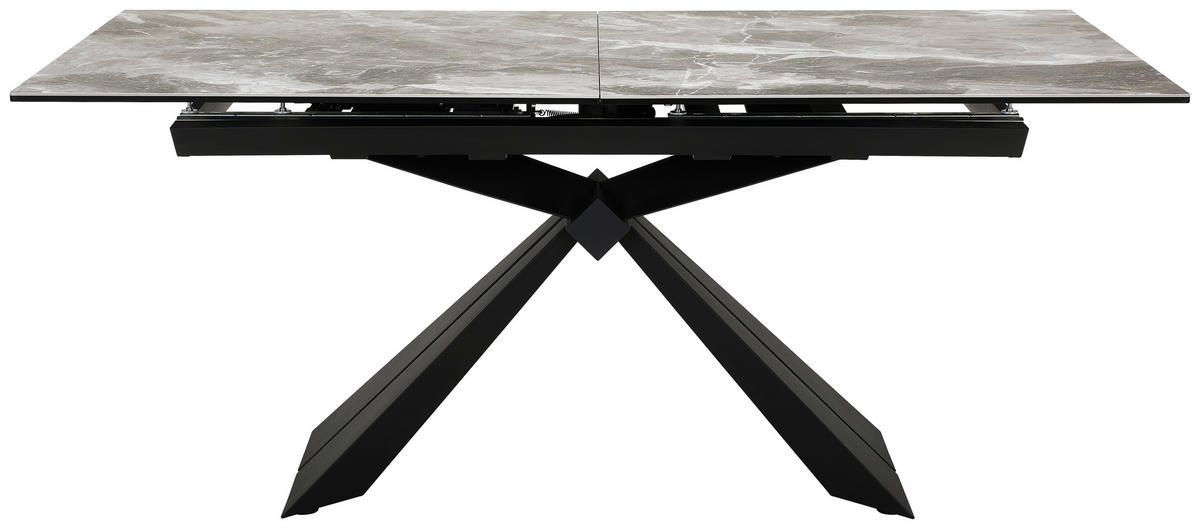 ESSTISCH in Metall, Glas, Keramik 180-230/76/95 cm  - Schwarz/Grau, Design, Glas/Keramik (180-230/76/95cm) - Novel