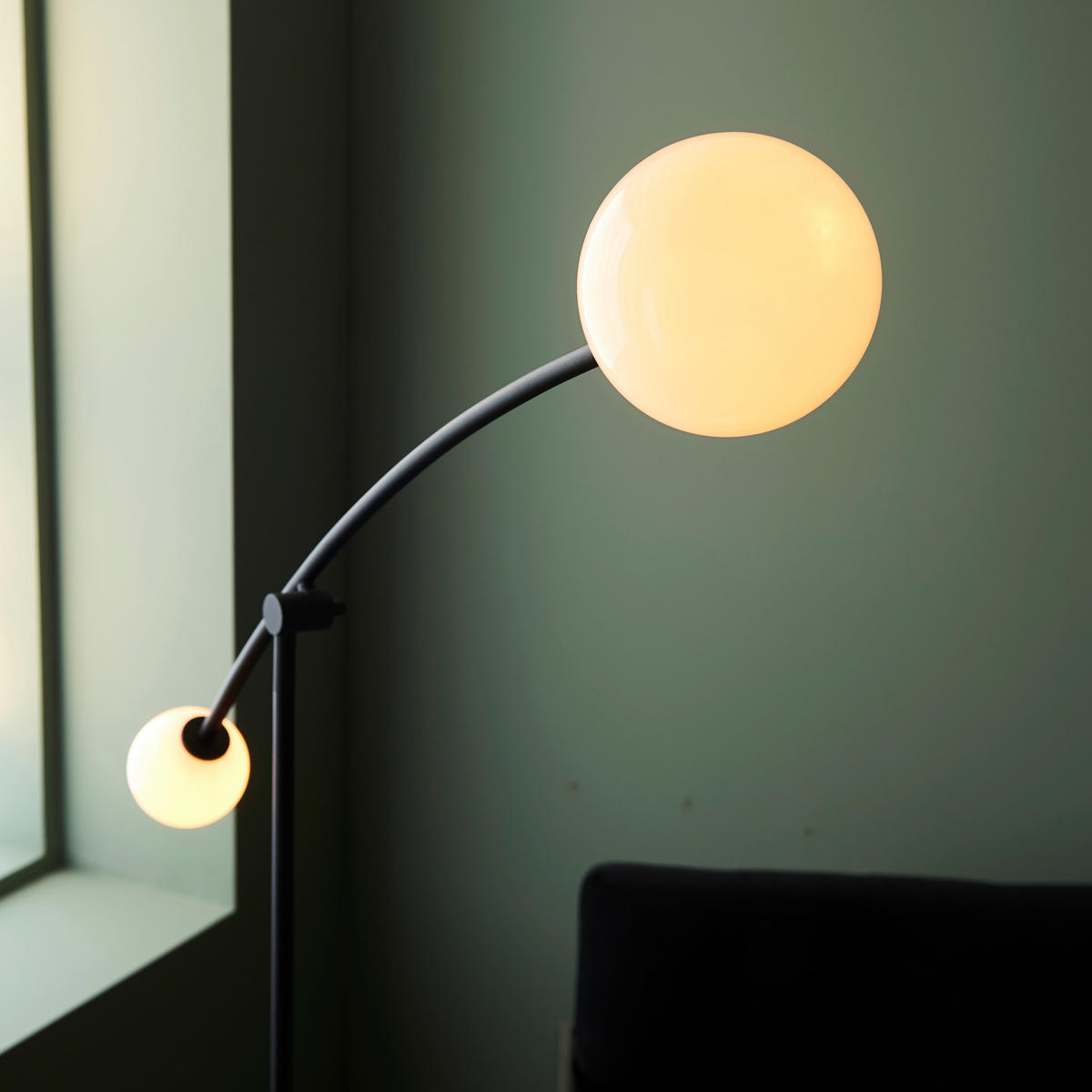 BOGENLEUCHTE 26/89,5/165 cm    - Goldfarben/Opal, Design, Glas/Metall (26/89,5/165cm) - ENDON