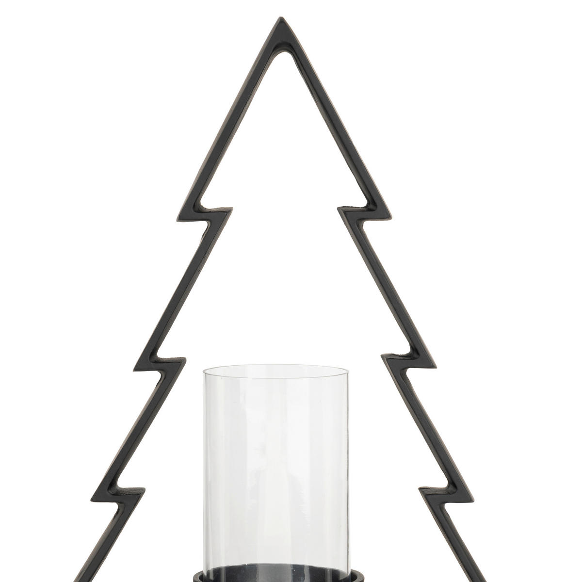 KERZENHALTER - Klar/Schwarz, LIFESTYLE, Glas/Metall (31/11.5/50cm)