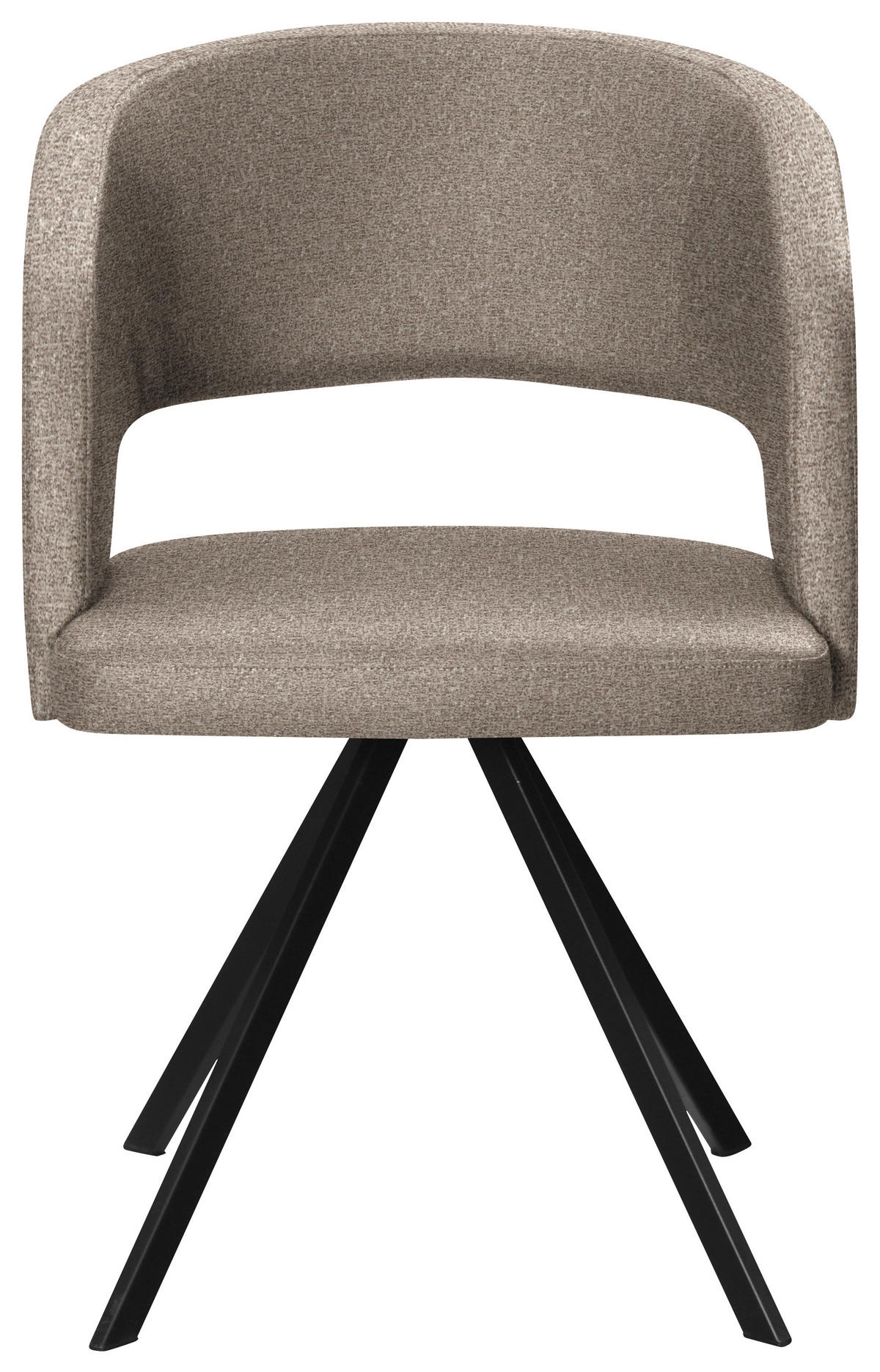 ARMLEHNSTUHL  in Stahl Samt  - Hellbraun/Schwarz, Konventionell, Textil/Metall (56/84/59cm) - Moderano
