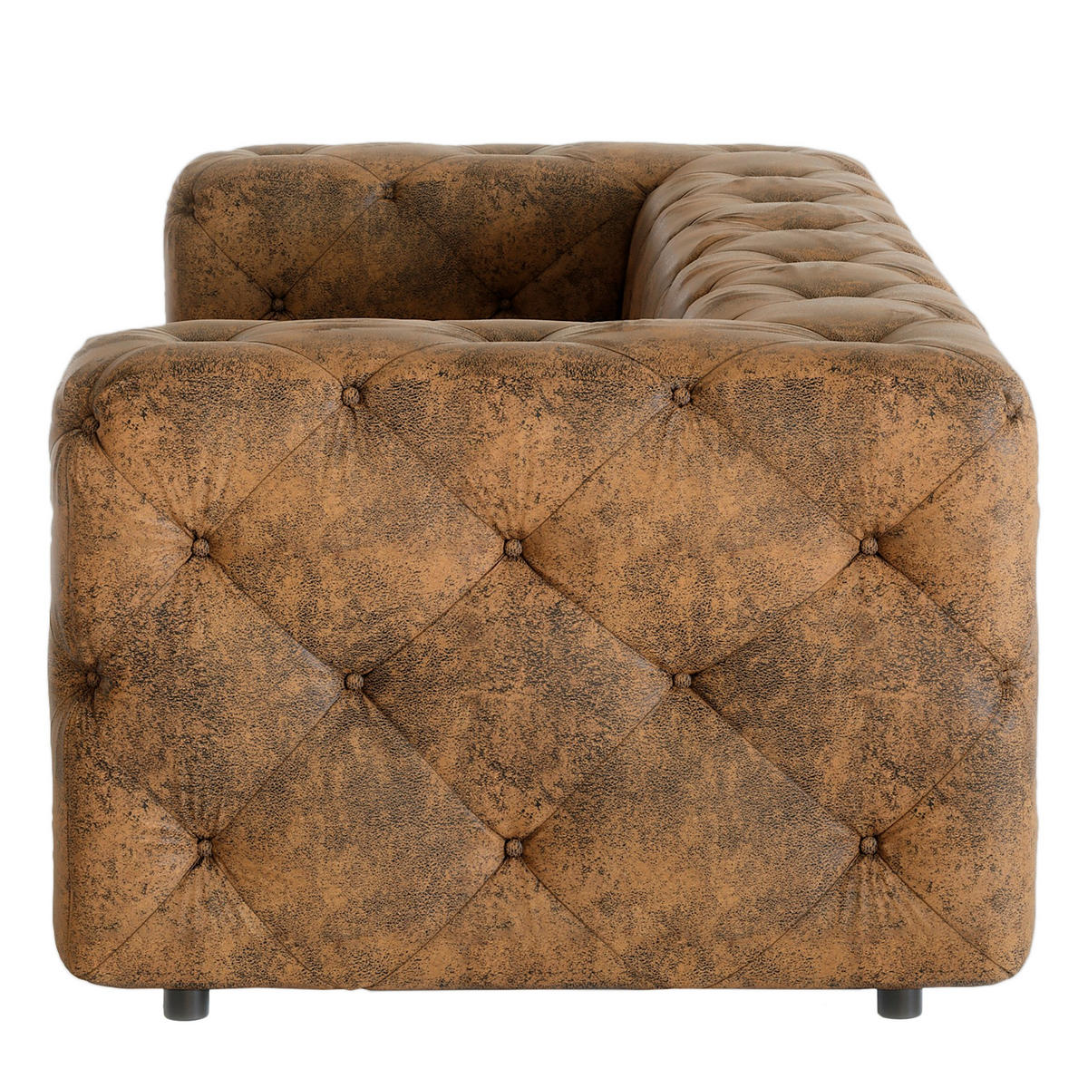 3-SITZER-SOFA Fresco in Lederlook Dunkelbraun  - Dunkelbraun/Schwarz, Design, Kunststoff/Textil (230/71/100cm) - P & B